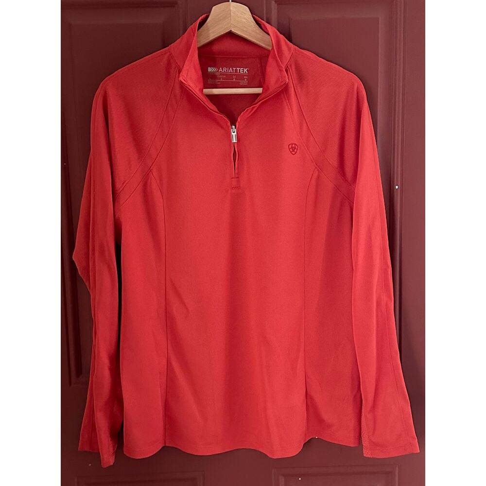 Ariat Women's Long Sleeve Quarter-Zip Pullover - Bright Red